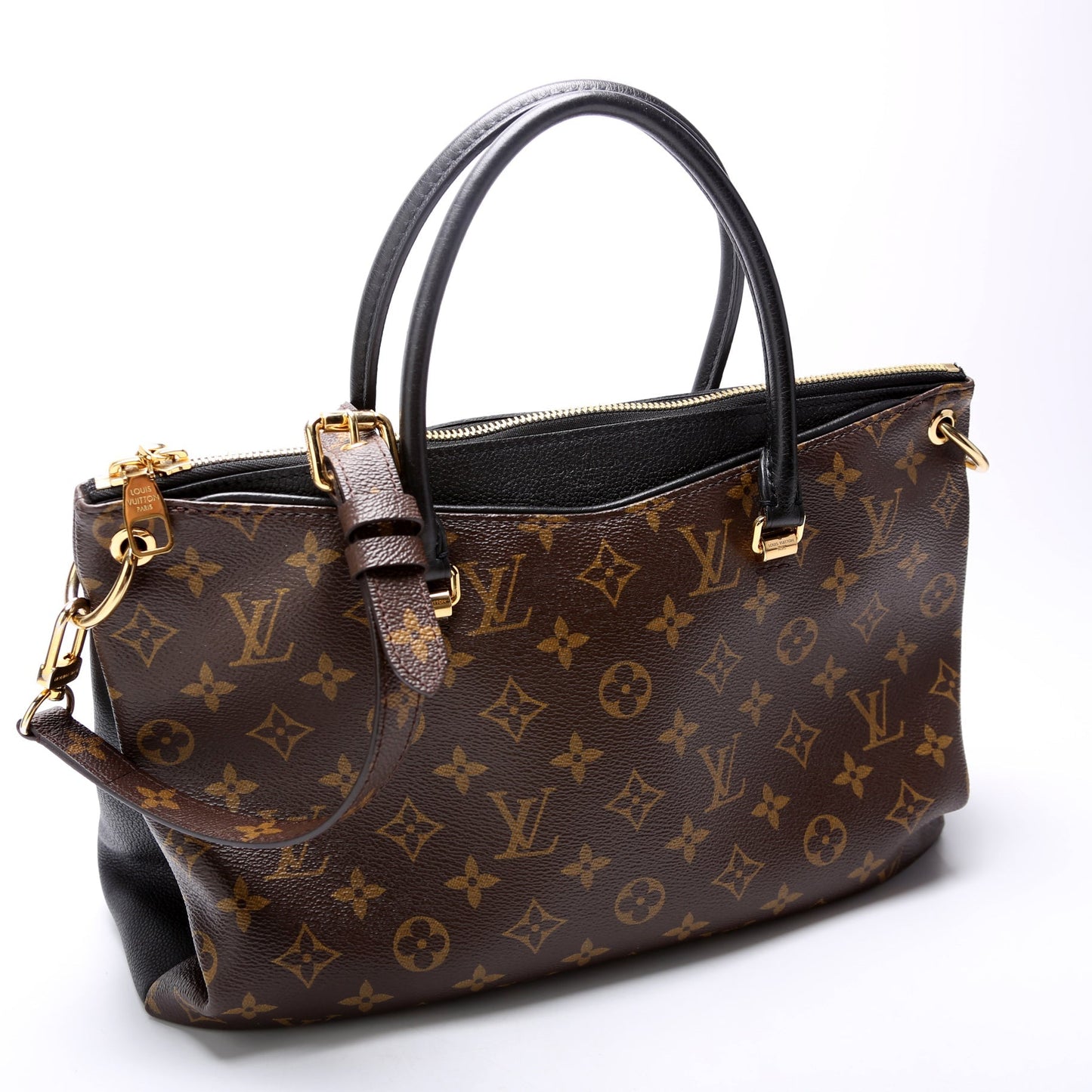Louis Vuitton Pallas Tote Monogram Leather Side