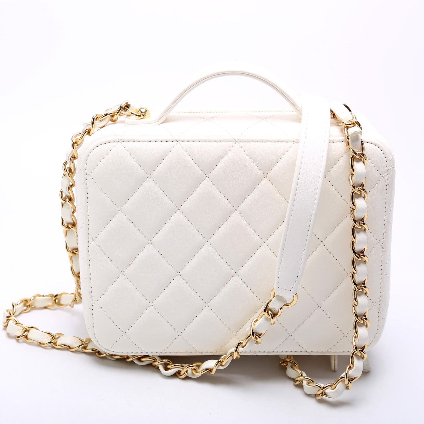Chanel Golden Plate Vanity Case Lambskin Bag