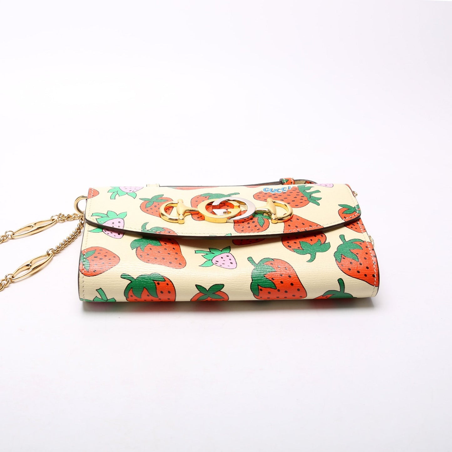 Gucci Zumi Strawberry Print Calfskin Mini Shoulder Bag