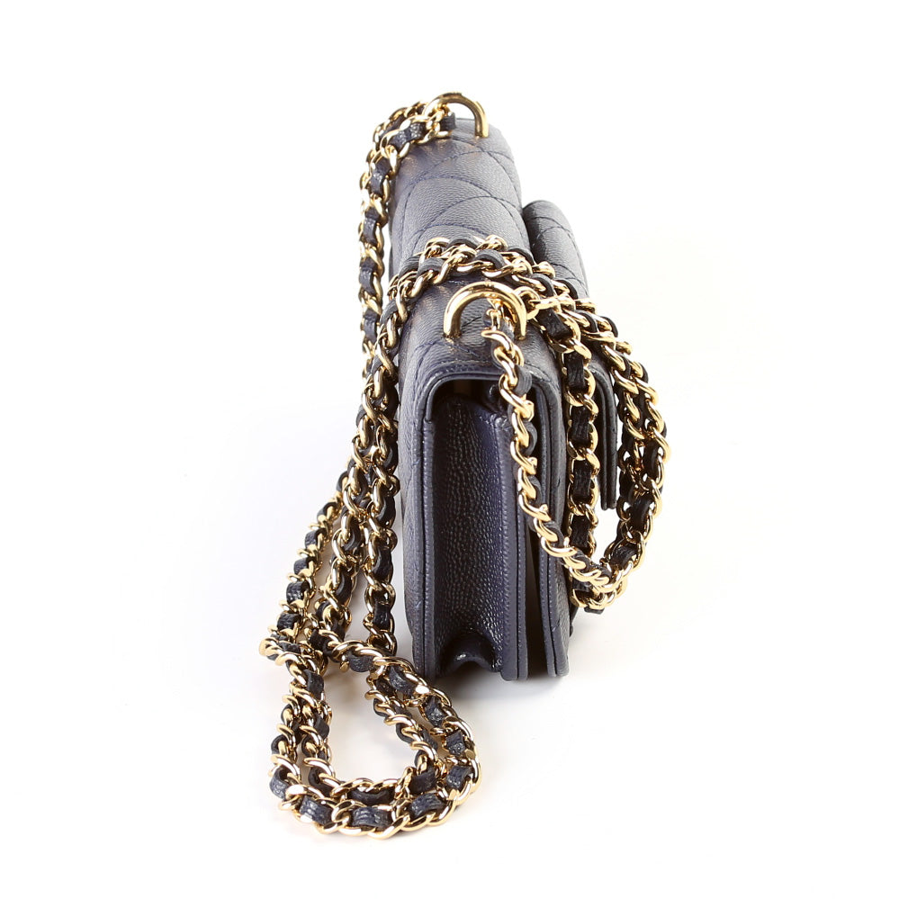 Chanel Pocket Twins Clutch On Chain Small Caviar Bag