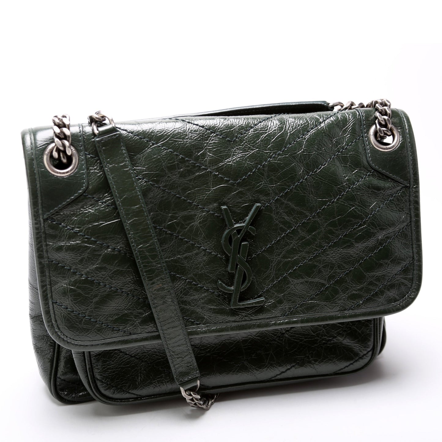 Saint Laurent Niki Medium Crinkle Leather Bag