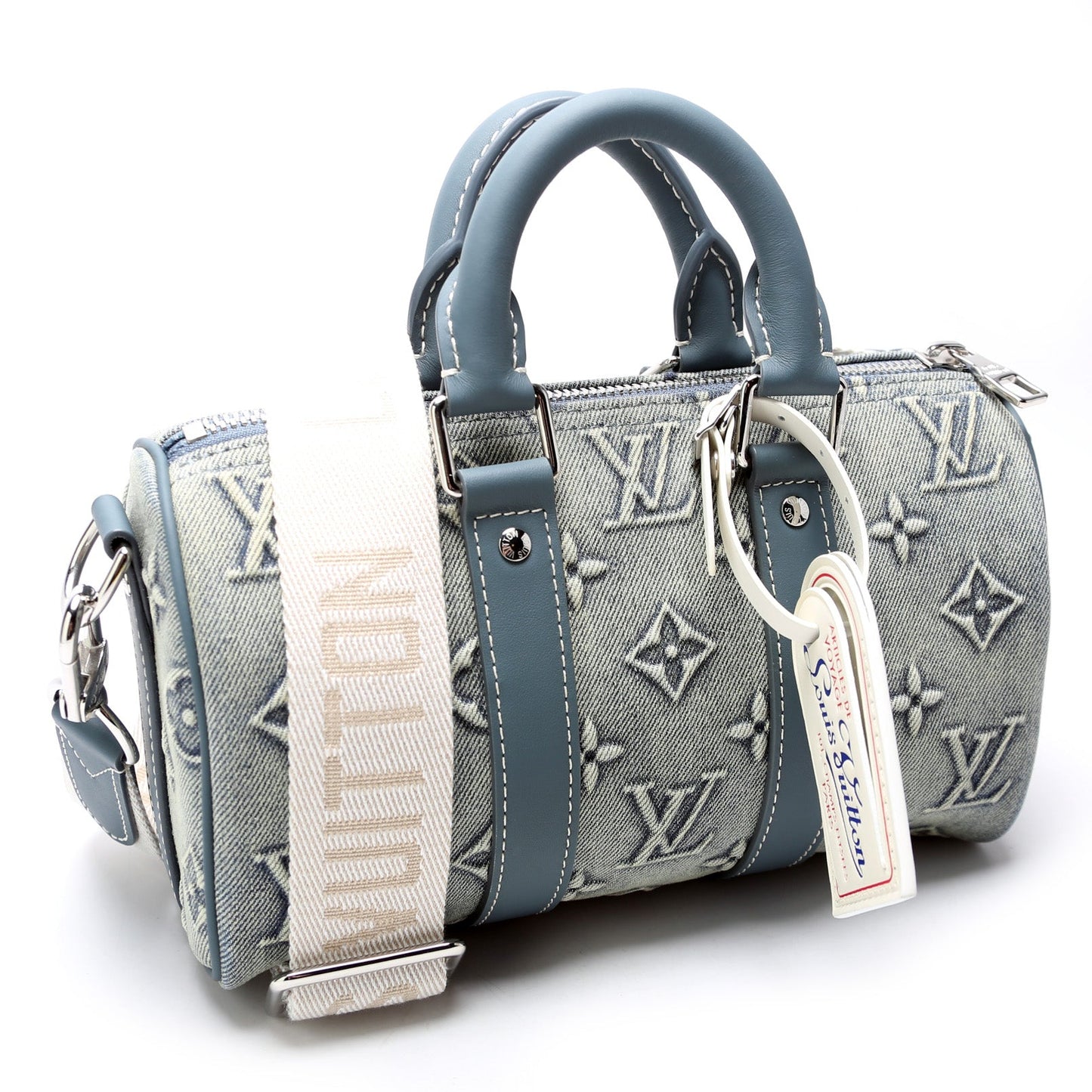 Louis Vuitton Keepall 25 W/Strap Denim Monogram