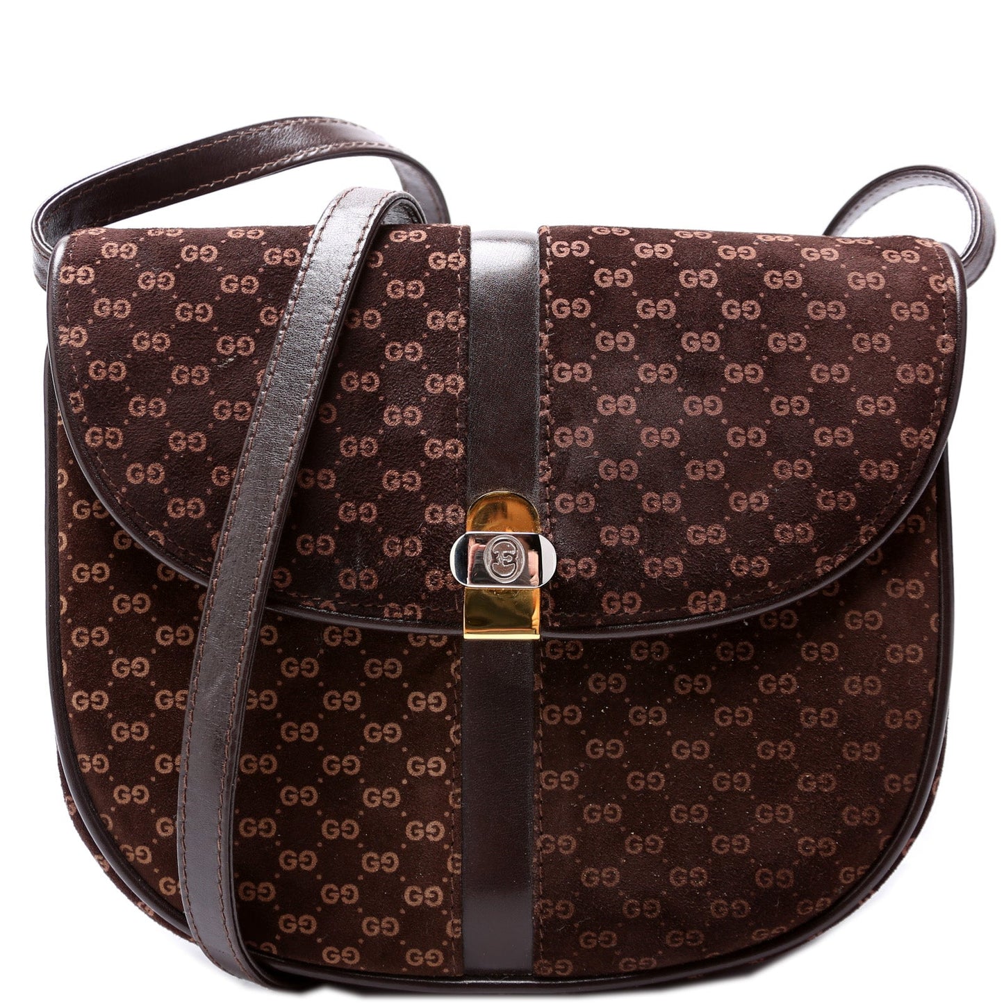 Gucci GG Suede Flap Shoulder Vintage Bag