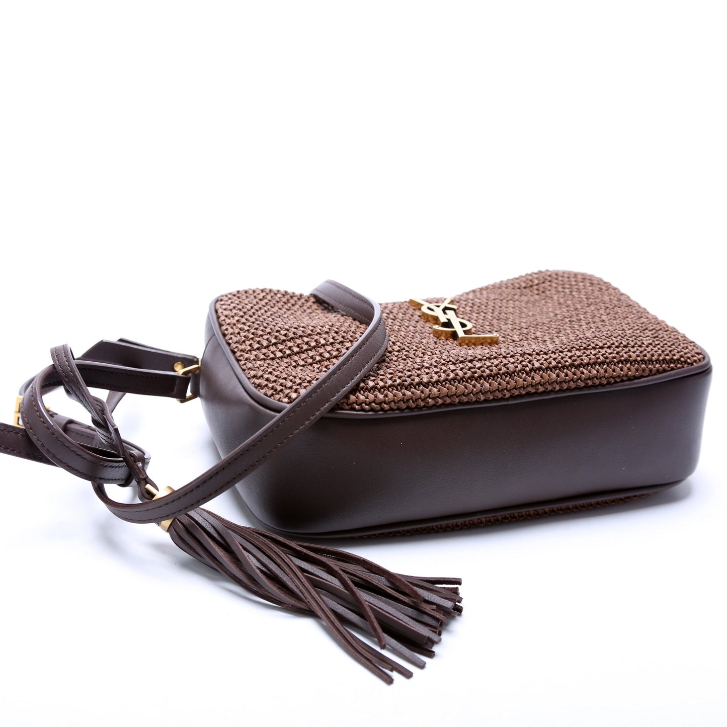 Saint Laurent 612542 Lou Camera Medium Raffia Bag