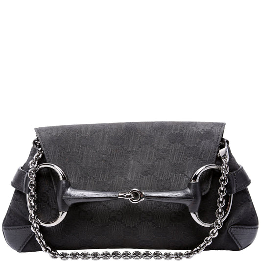 Gucci Horsebit GG Canvas Clutch 114923 Bag