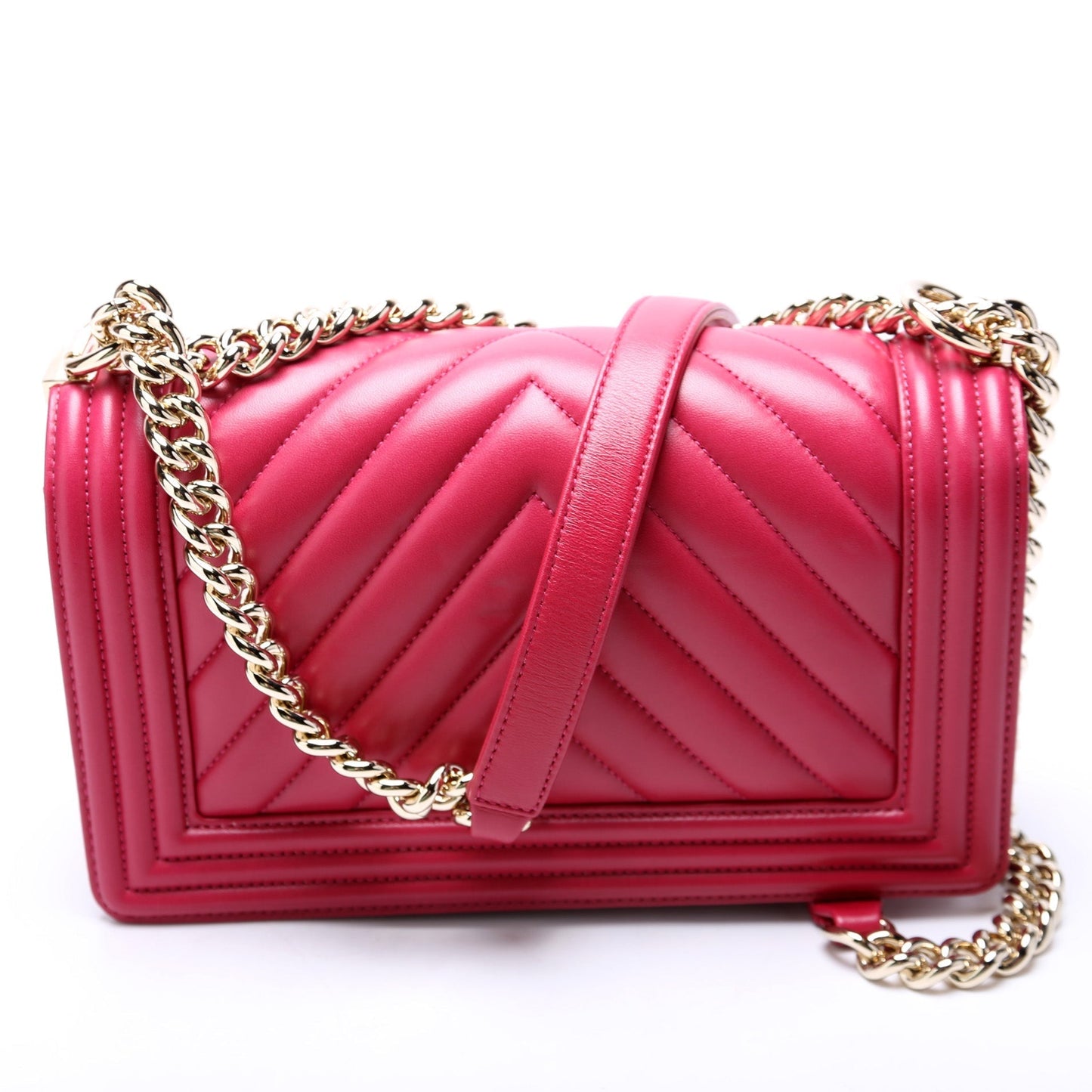 Chanel Boy Flap Medium Old Lambskin Berry Bag