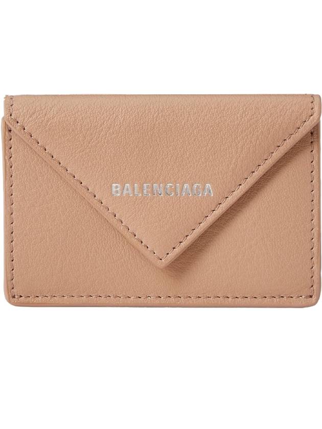 Luxury Balenciaga Trending 2026 Papier Mini Half Wallet Beige