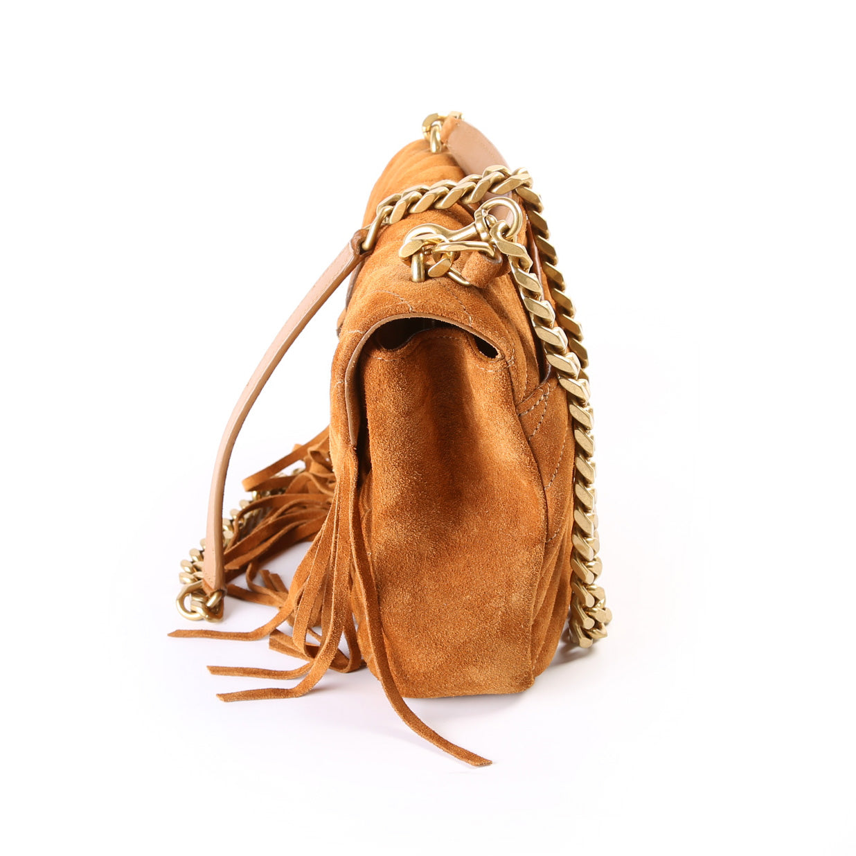 Saint Laurent College Medium Suede Fringe 531705 Bag