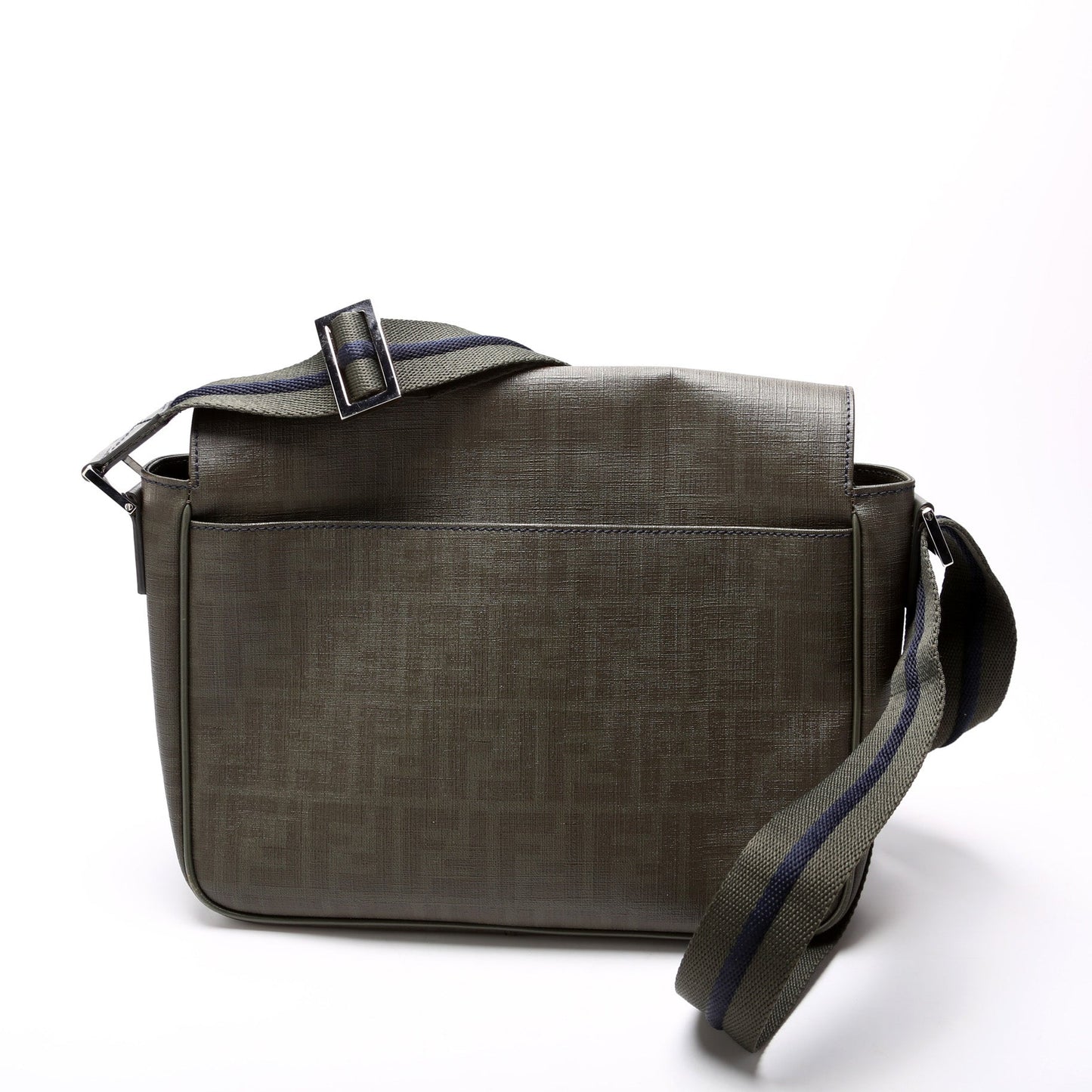 Fendi 7VA258 Zucca Spalmati Coated Canvas Messenger Bag