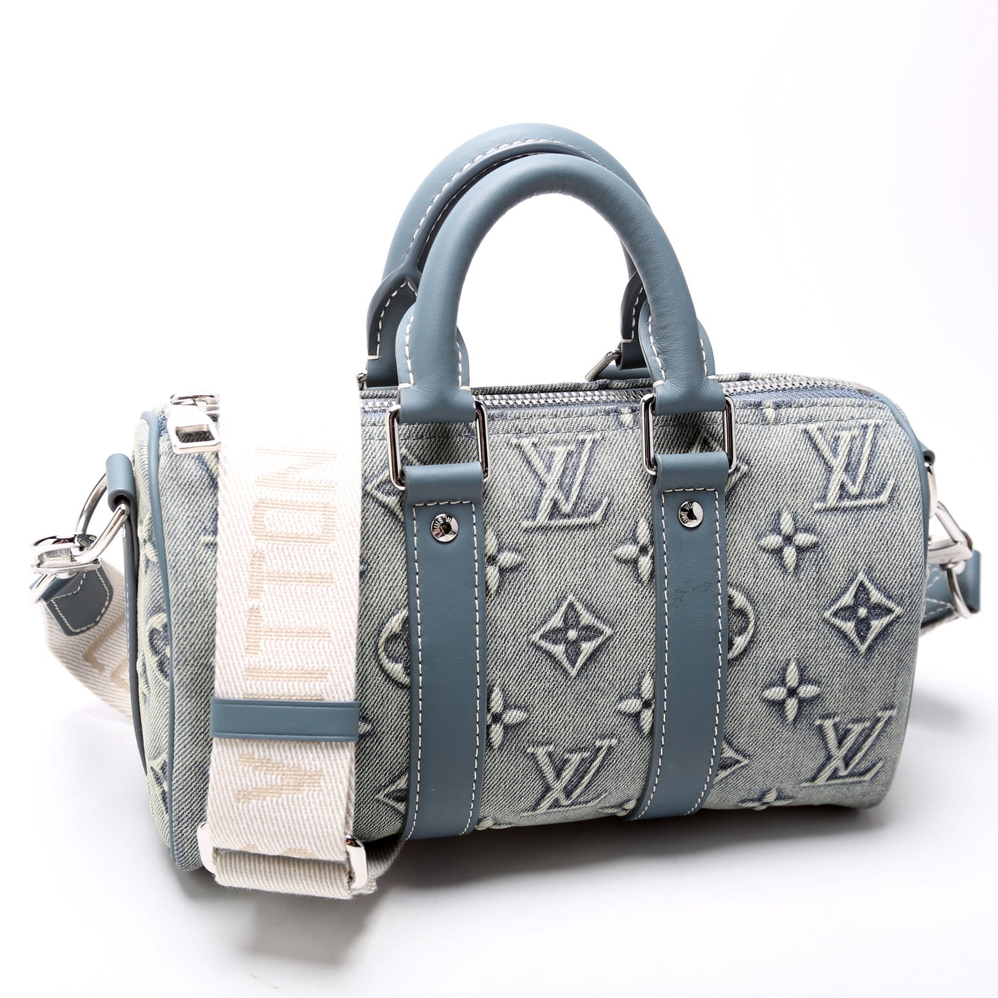 Louis Vuitton Keepall 25 W/Strap Denim Monogram