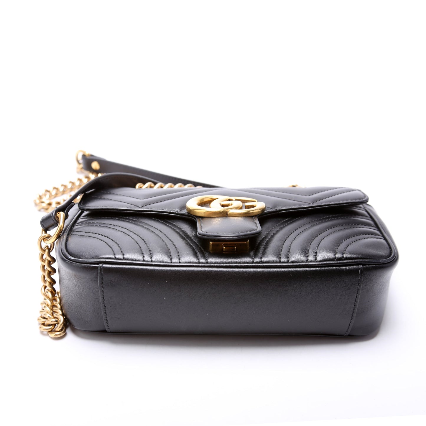 Gucci 446744 Marmont Leather Shoulder Mini Flap Bag