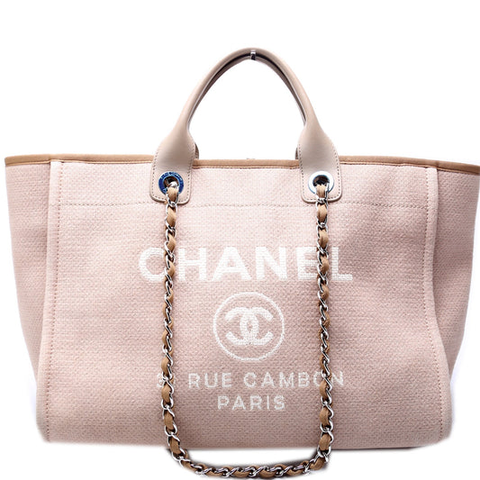 Chanel Deauville Canvas Tote Large Bag
