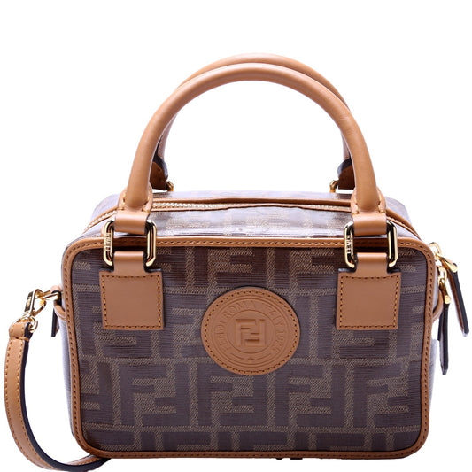 Fendi Glazed FF Canvas Mini Boston Bag