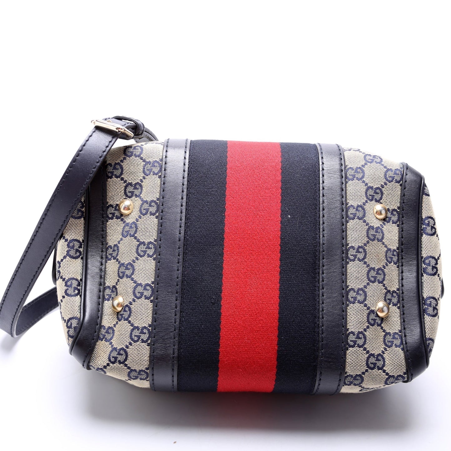 Gucci 269876 GG Canvas Web Small Boston Bag