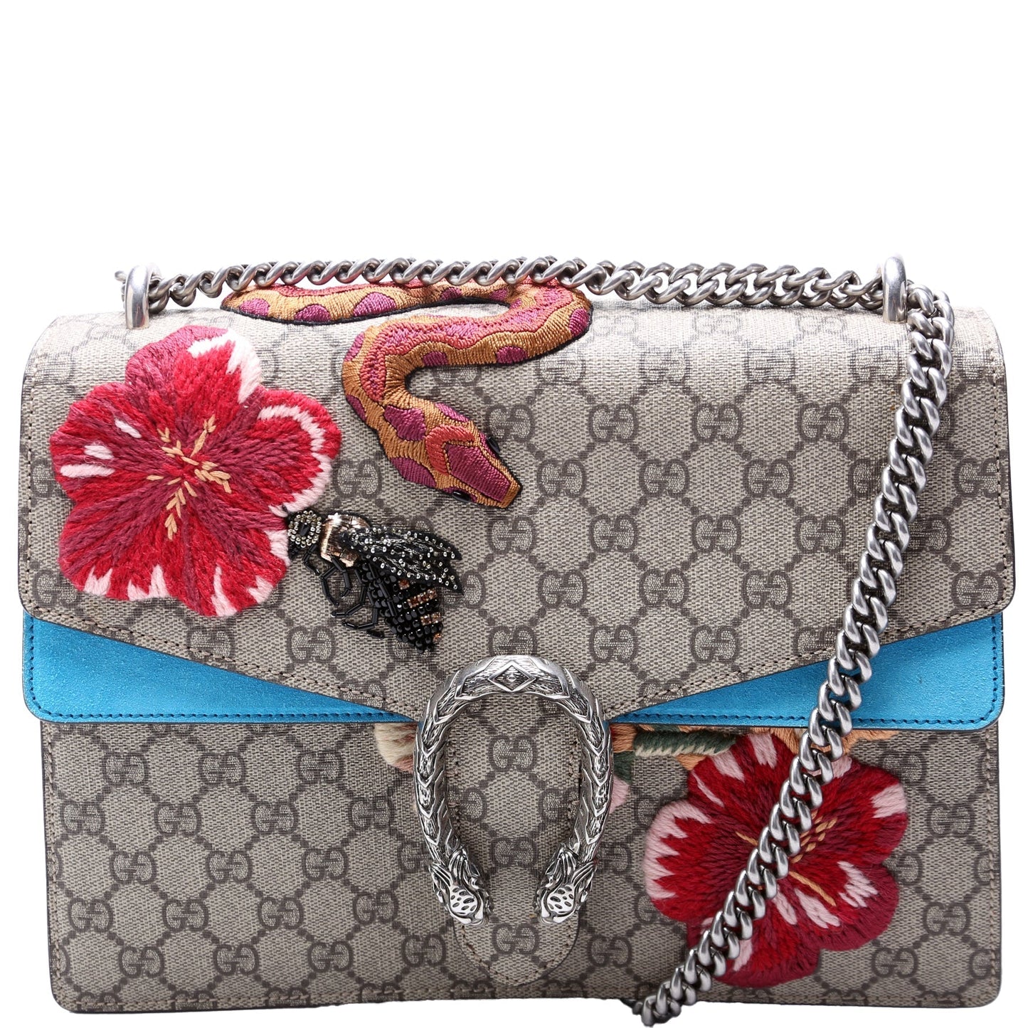 Gucci 400235 Dionysus Bee Snake Embossed Shoulder Medium Bag