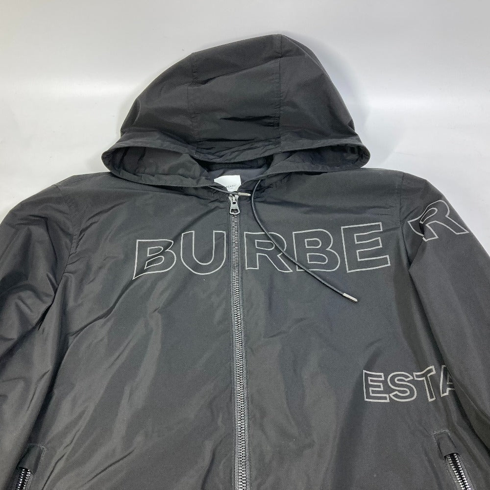 BURBERRY Jacket Nylon black Outer Apparel Long Sleeve Tops Check Inside hoodie logo mens ‚k