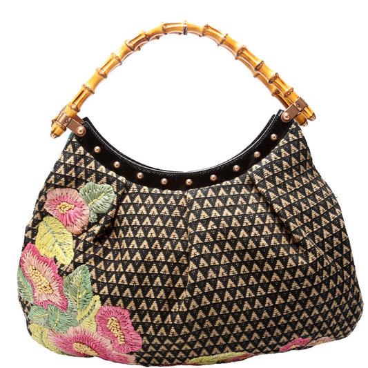 Gucci 125584 Bamboo Raffia Bag