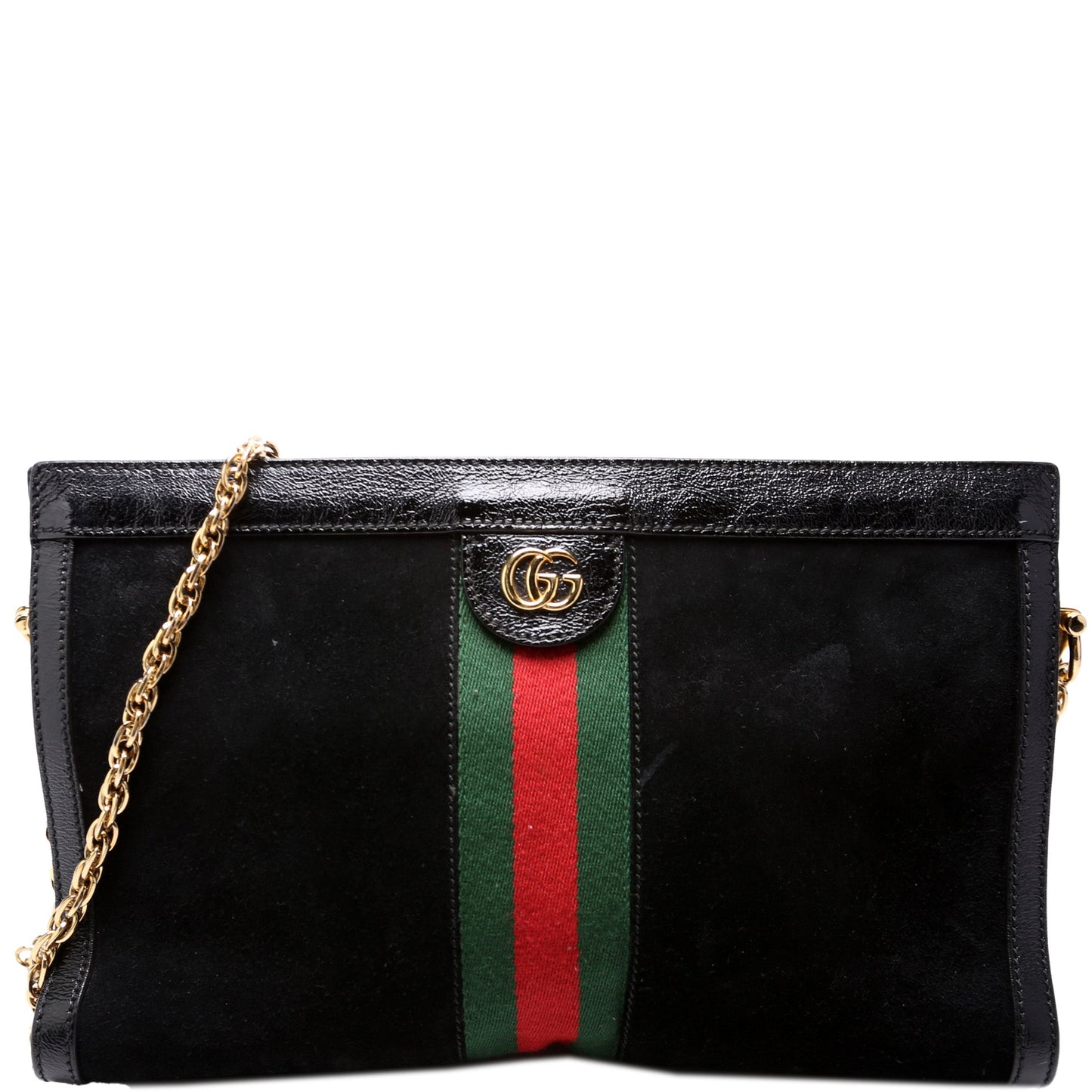 Gucci 503876 Ophidia Suede Shoulder Web Medium Bag