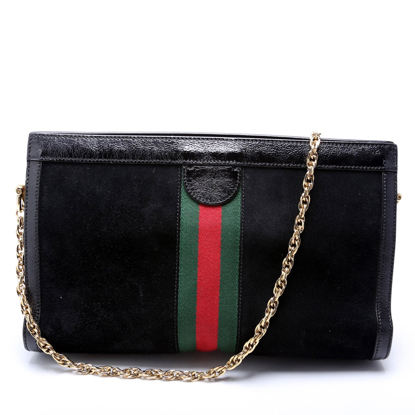 Gucci 503876 Ophidia Suede Shoulder Web Medium Bag