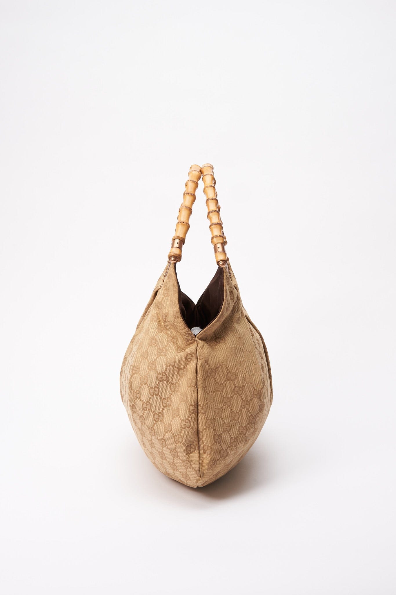 Gucci Bamboo Leather Canvas Shoulder Bag Style 3