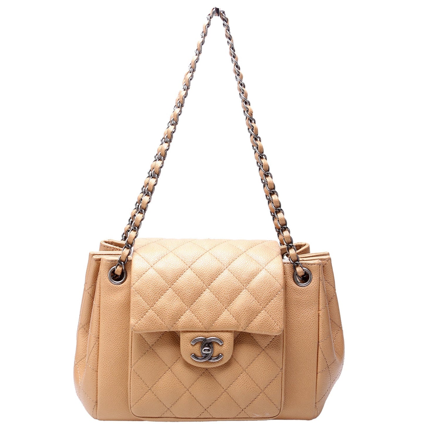 Chanel CC Accordion Shopping Quilted Caviar 22M Bag