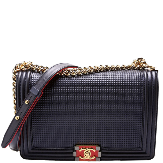 Chanel Boy Flap Medium New Cube Embossed Lambskin 18M Bag