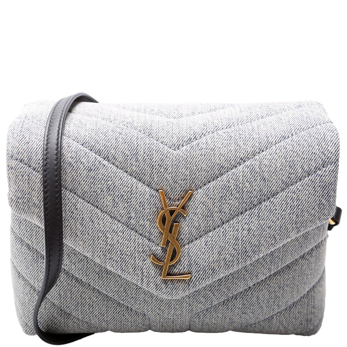Saint Laurent Loulou Satchel Toy Crossbody Denim Bag