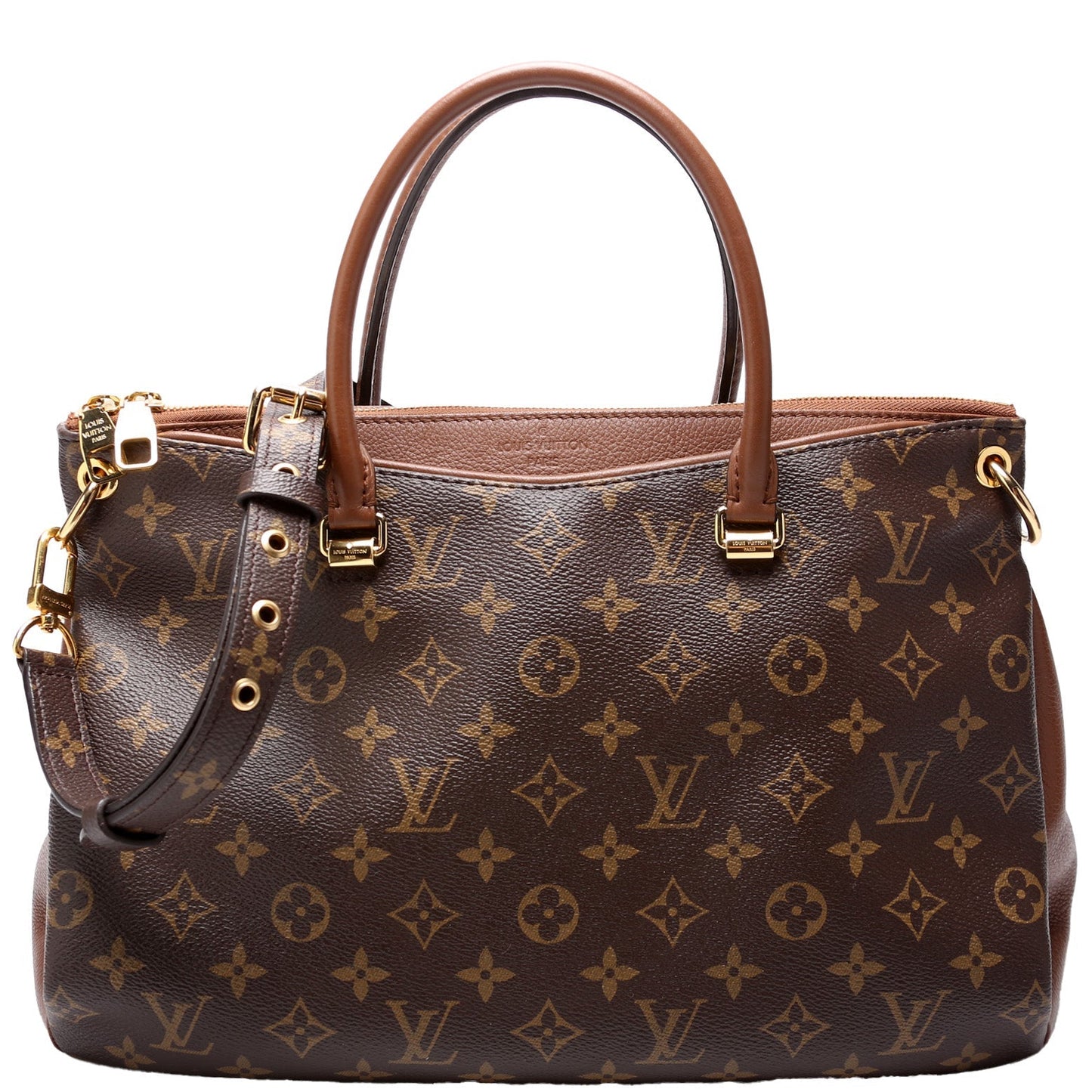 Louis Vuitton Pallas Tote Monogram Leather Side