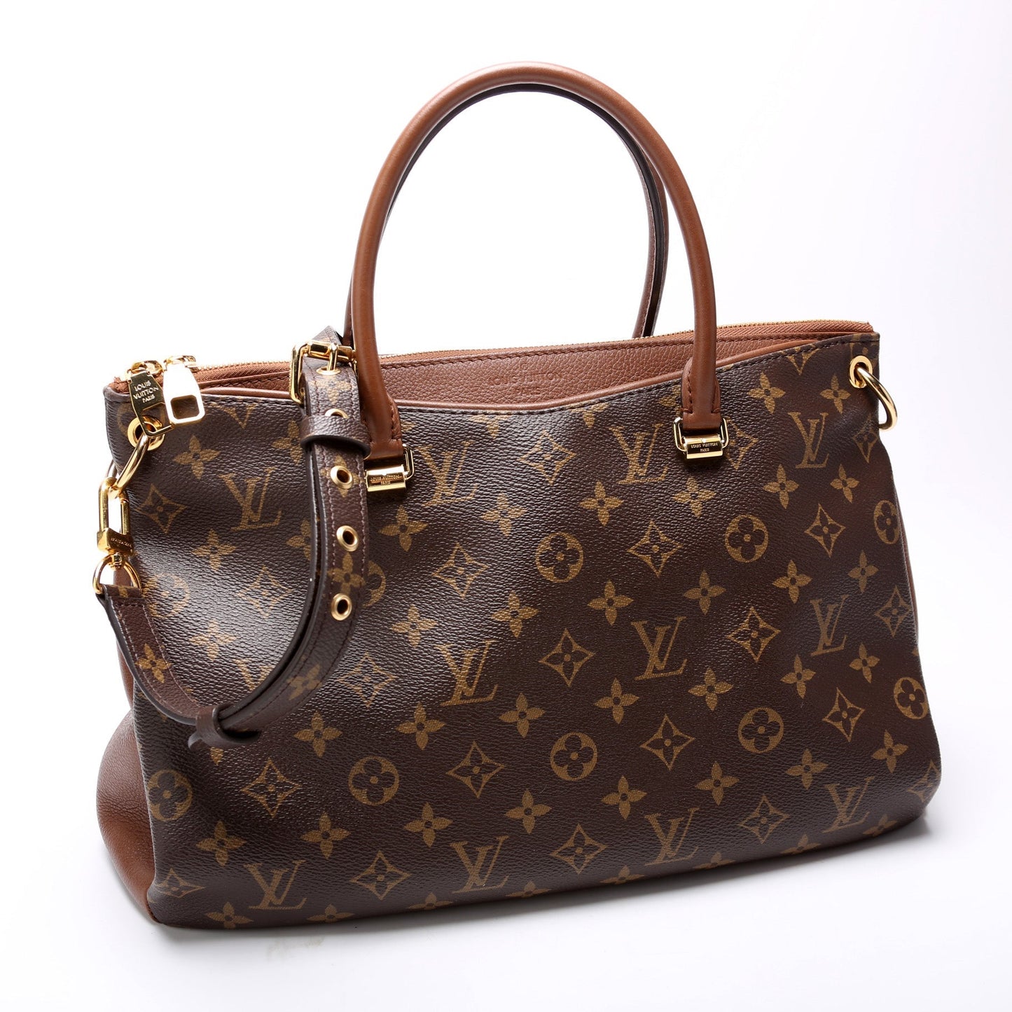 Louis Vuitton Pallas Tote Monogram Leather Side