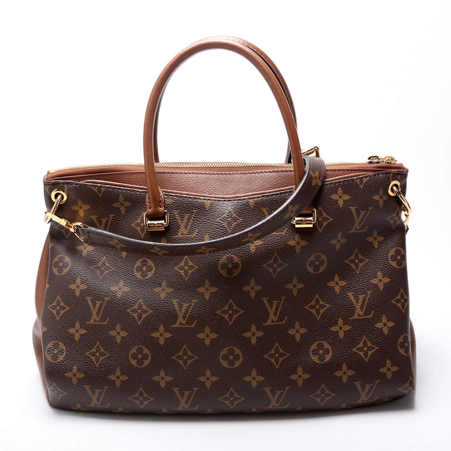 Louis Vuitton Pallas Tote Monogram Leather Side
