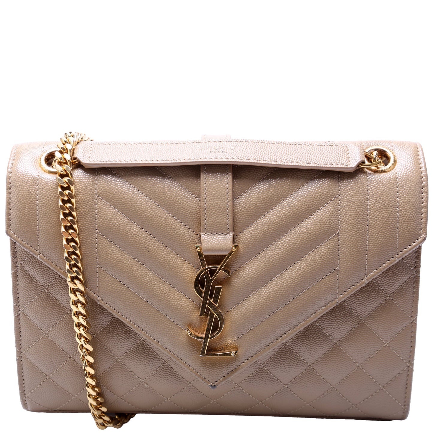 Saint Laurent Envelope Medium Grain Triquilt Bag