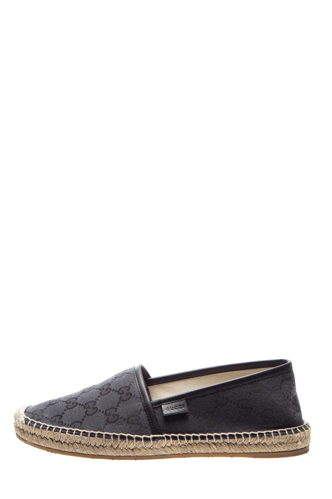 Gucci Black Canvas GG Espadrille SZ 37.5