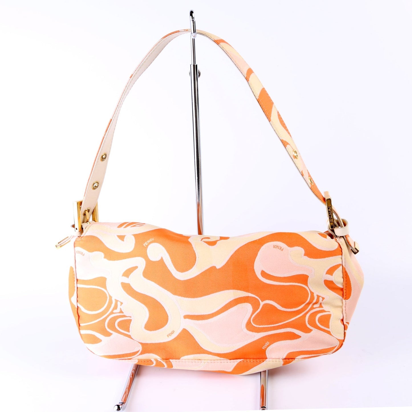 Fendi Psychedelic Swirl Satin Double Flapuette Bag