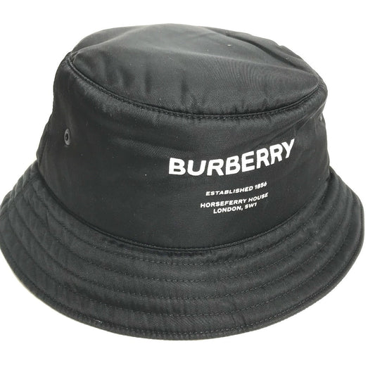 BURBERRY hat 8044081 Nylon black Horseferry logo mens L
