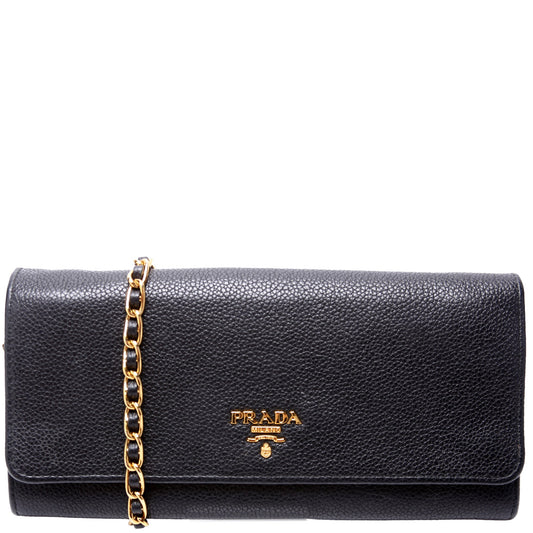 Prada Vitello Daino Chain Wallet Bag