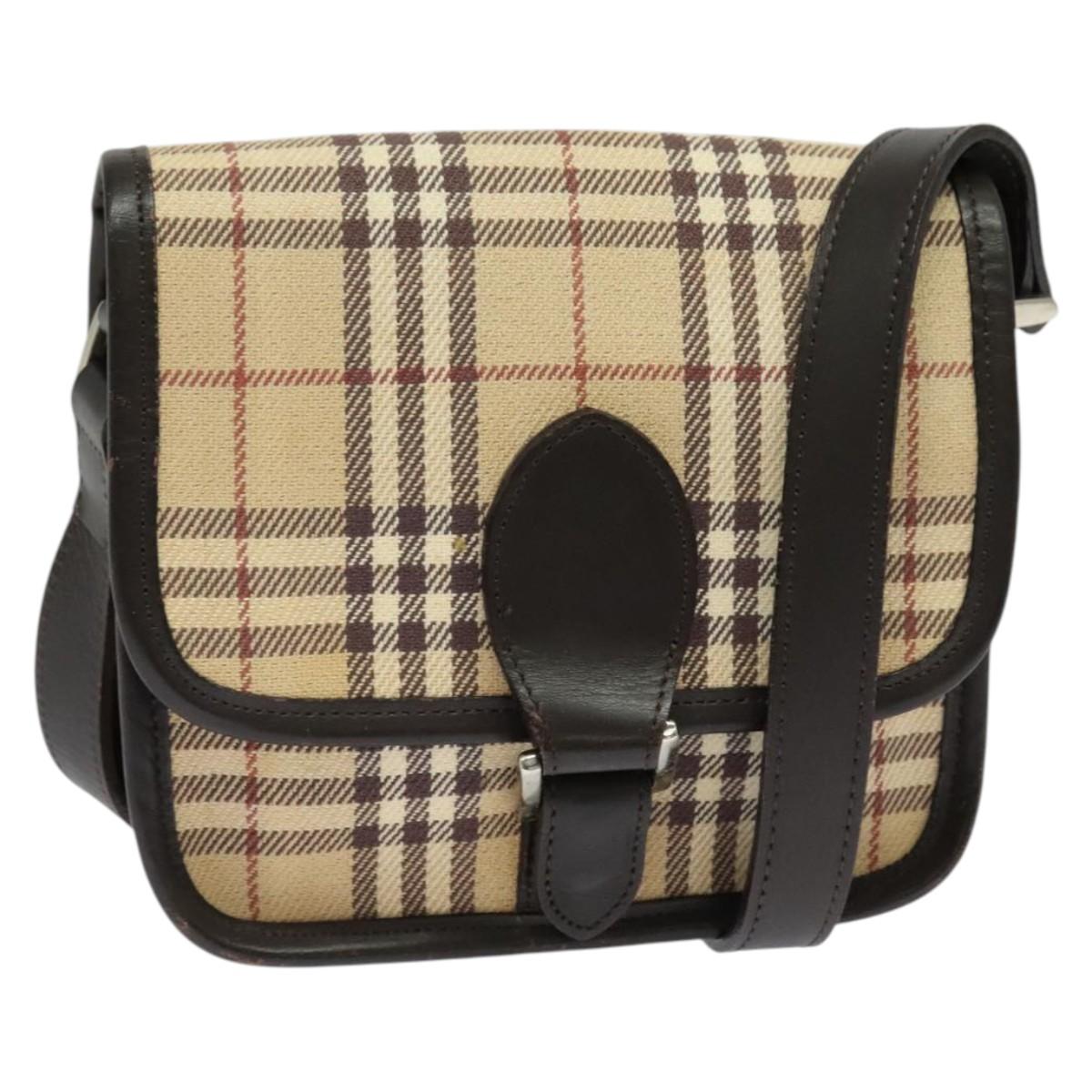 Burberry Nova Check Beige Canvas Shoulder Bag ( )