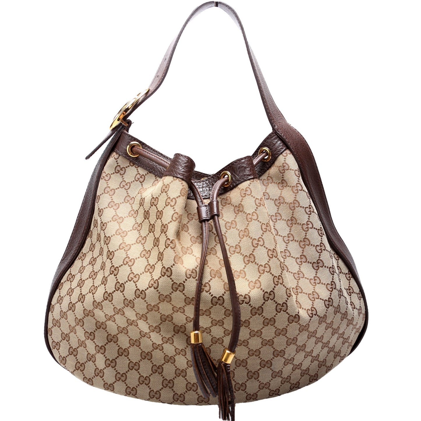 Gucci 223951 GG Canvas Interlocking Icon Drawstring Hobo Bag