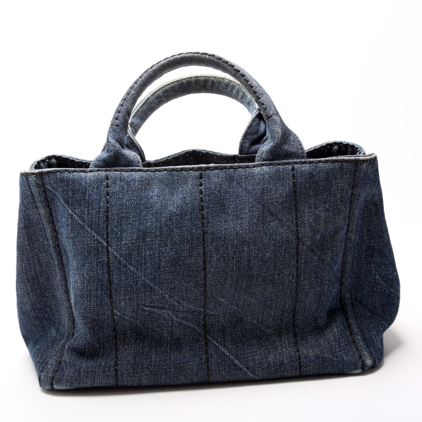 Prada Canapa Denim Canvas Small Tote Bag