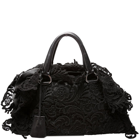 Prada Pizzo Lace Top Handle Bag