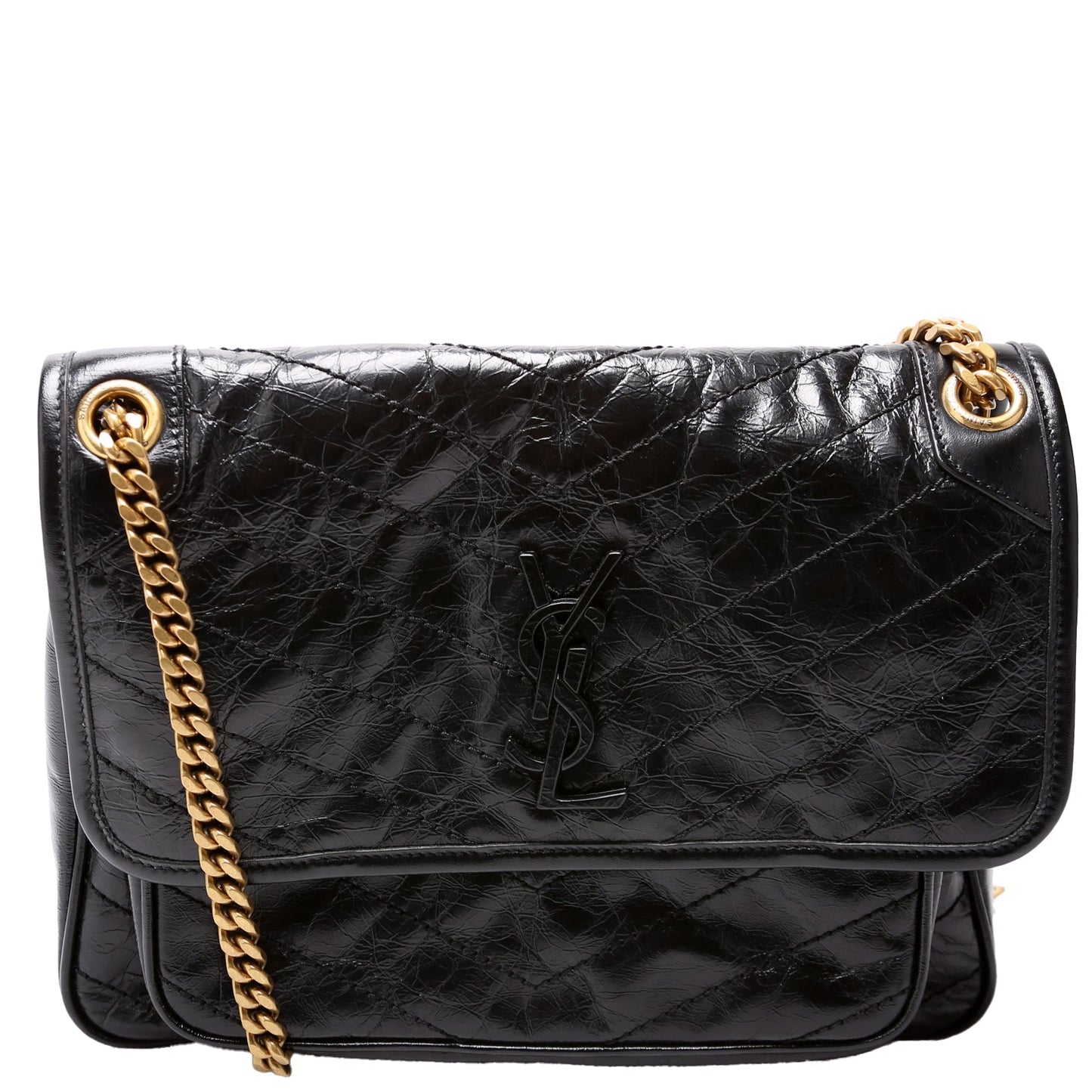 Saint Laurent Niki Medium Crinkle Leather Bag
