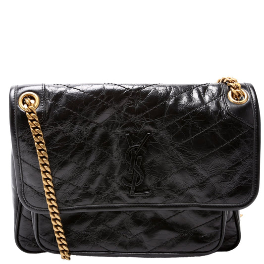 Saint Laurent Niki Medium Crinkle Leather Bag
