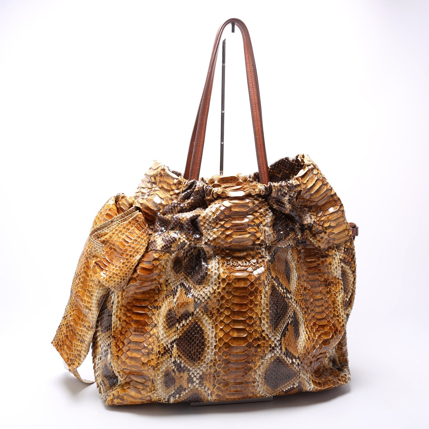 Prada Python Drawstring Tote Bag