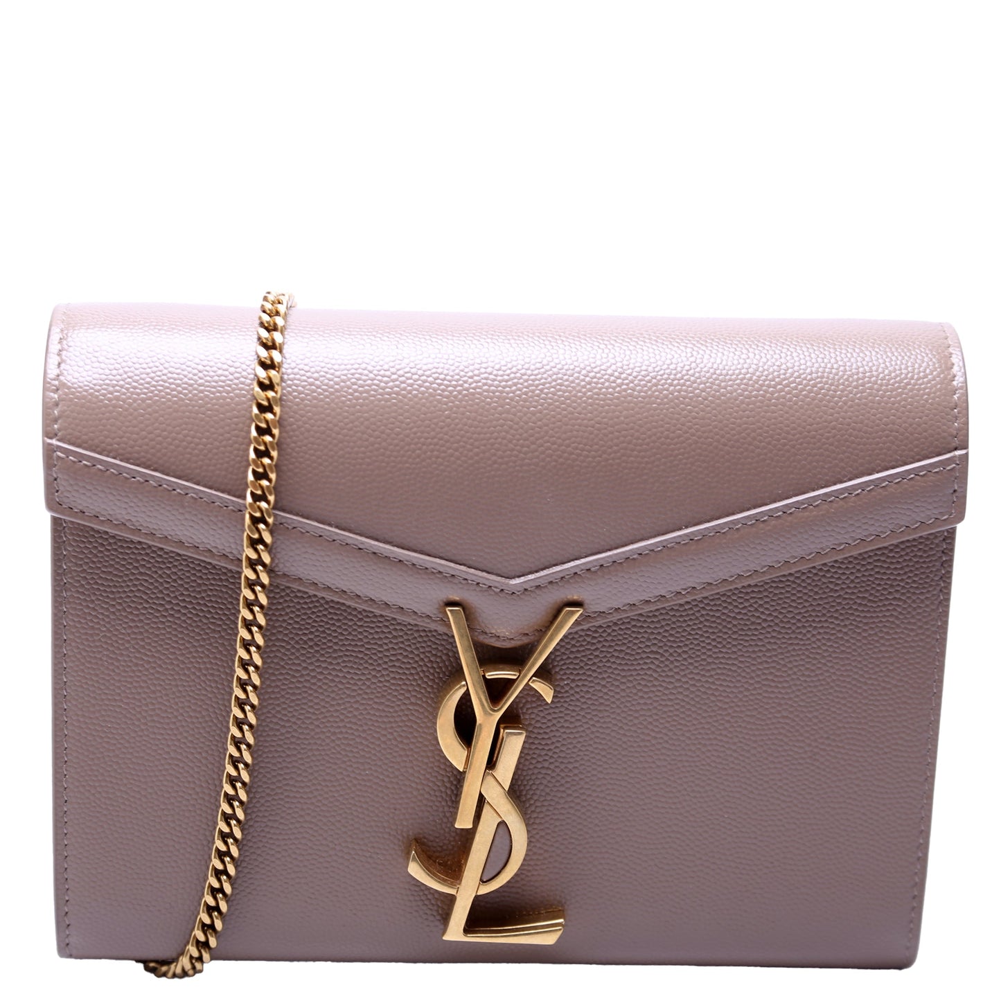 Saint Laurent Cassandra Chain Wallet Grain Bag