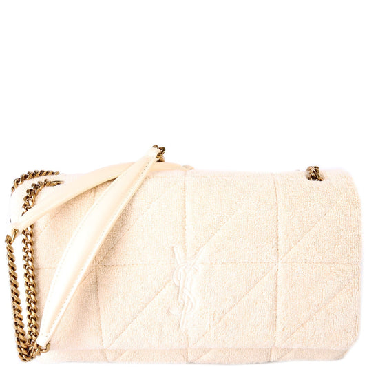 Saint Laurent Jamie Patchwork Terry Cloth Medium Chain 735035 Bag
