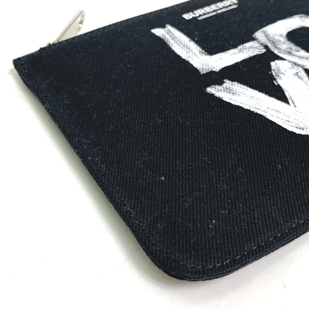 BURBERRY Pouch canvas black Makeup pouch Cosmetics Pouch LOVE Women