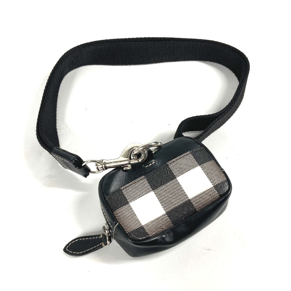 BURBERRY Coin case Leather, PVC black Coin Pocket Wallet check Women(Unisex)