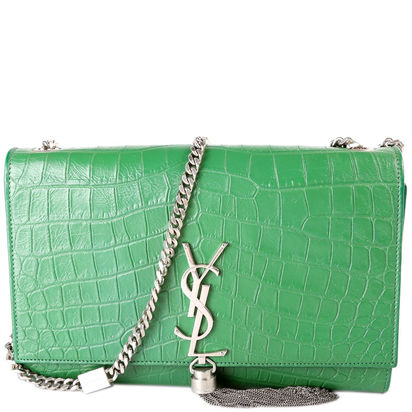 Saint Laurent Kate Tassel Satchel Medium Croc Embossed 354119 Bag