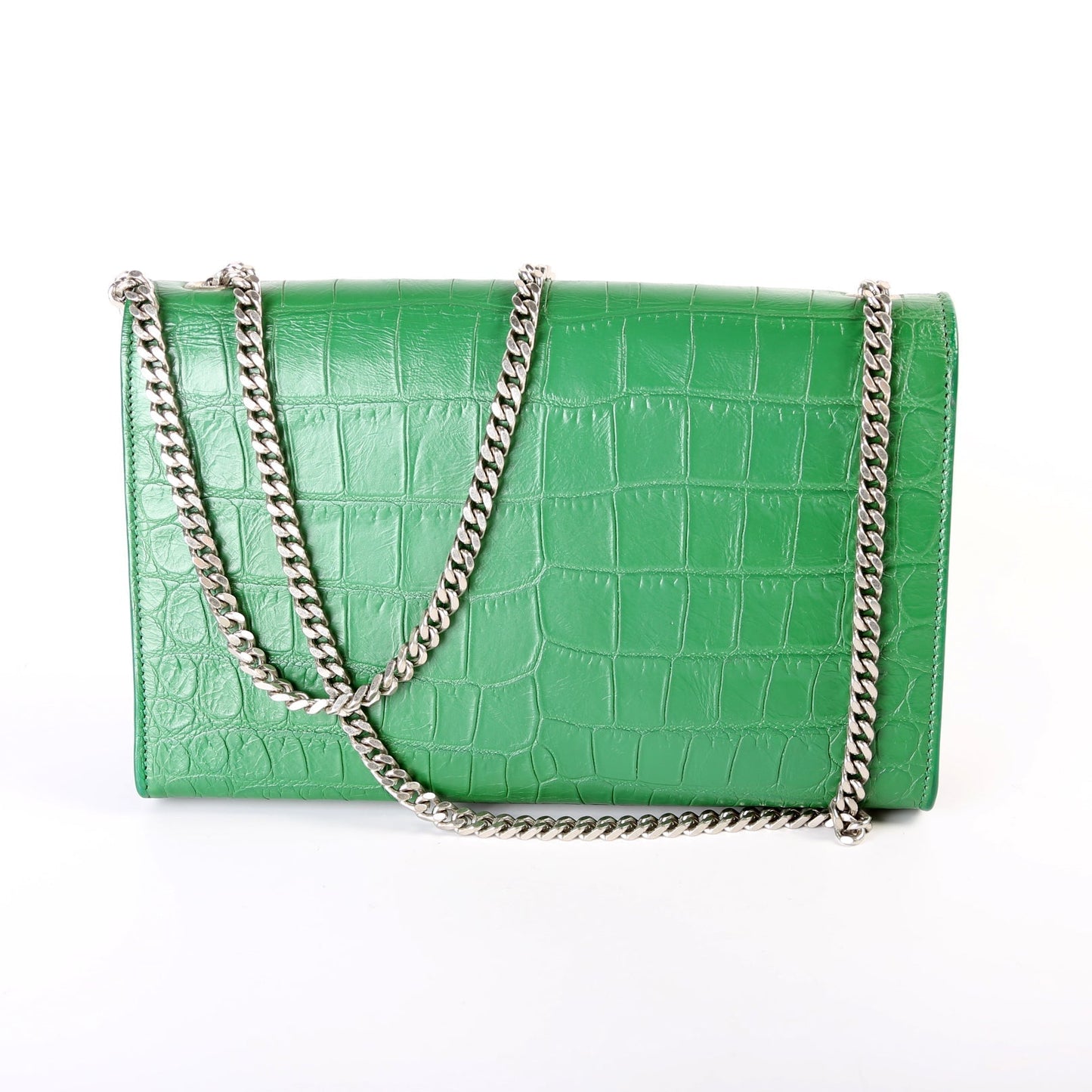 Saint Laurent Kate Tassel Satchel Medium Croc Embossed 354119 Bag