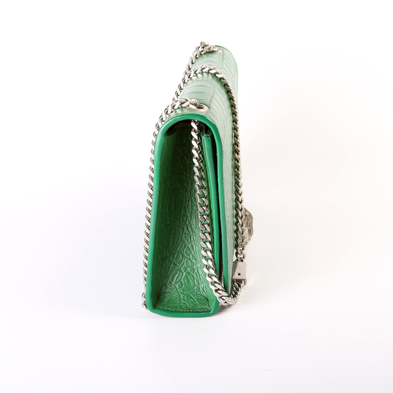 Saint Laurent Kate Tassel Satchel Medium Croc Embossed 354119 Bag
