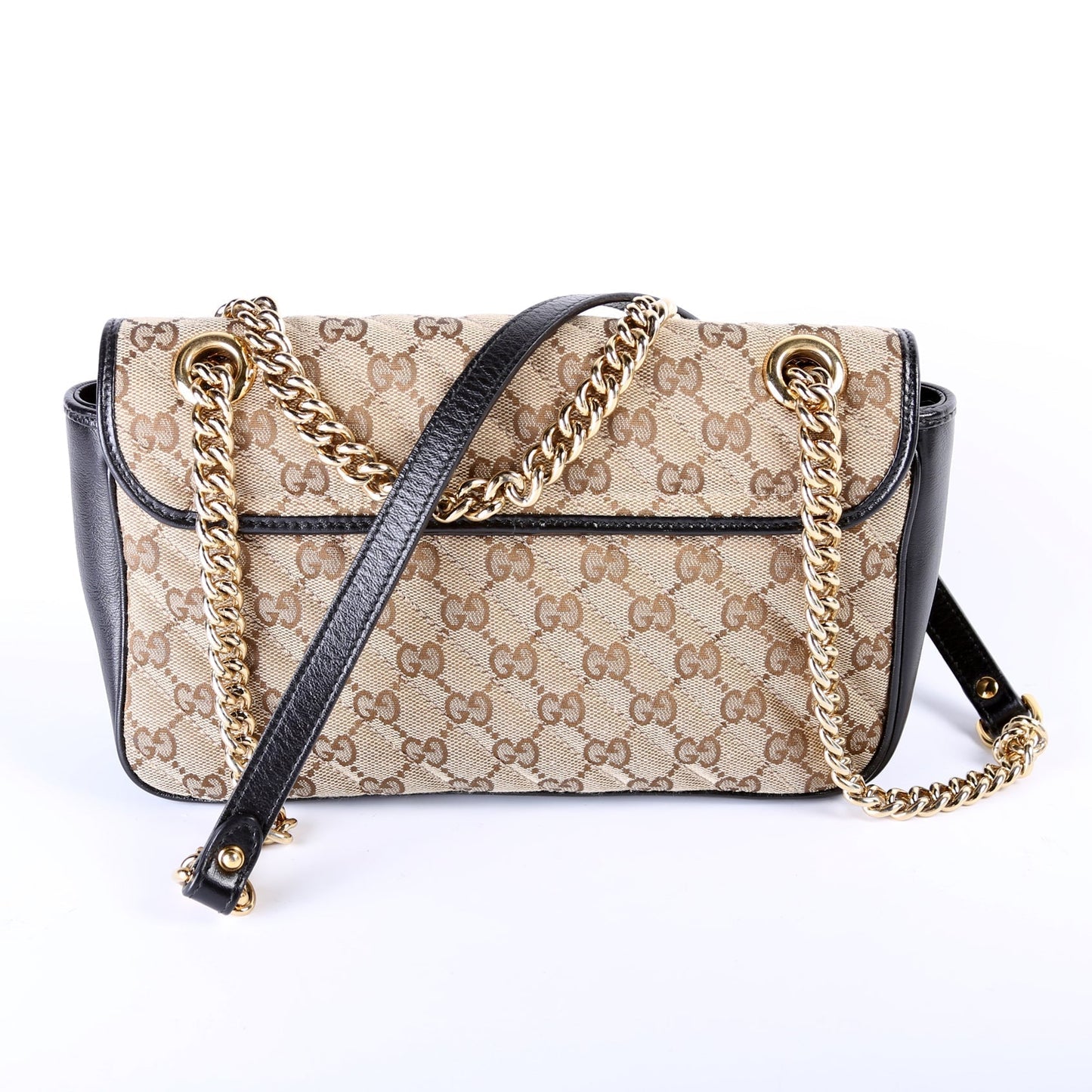 Gucci 443497 Marmont GG Canvas Shoulder Small Flap Bag